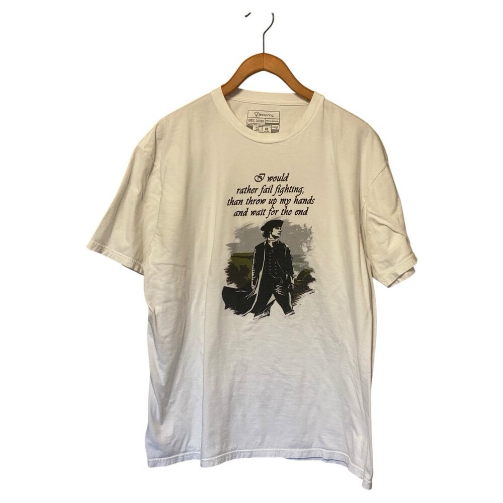 "I Would Rather Fail Fighting" White S/S T-Shirt Men's XL Teespring